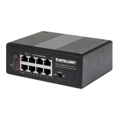 PoE-Powered 8-Port Gigabit Ethernet PoE+ Industrial Switch with PoE Passthrough Image 3