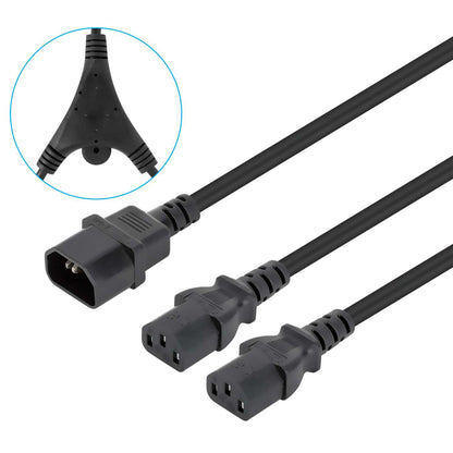 Power Cable Y-Splitter 2 x C13 to C14, 1.8 m Image 1