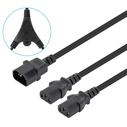 Power Cable Y-Splitter 2 x C13 to C14, 1.8 m Image 1