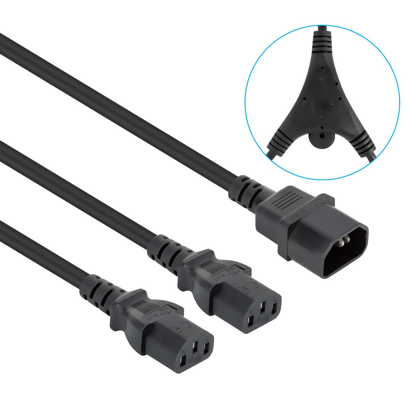 Power Cable Y-Splitter 2 x C13 to C14, 1.8 m Image 2