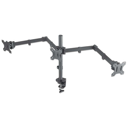 Triple Monitor Mount with Center Mount and Double-Link Swing Arms, for 13" to 27" Displays Image 1