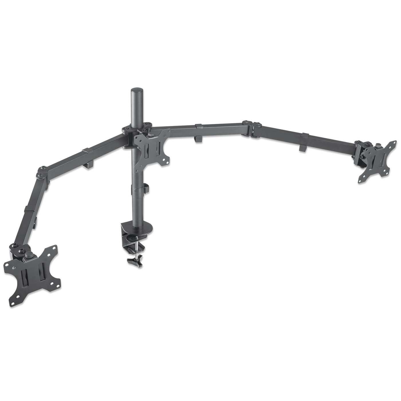 Triple Monitor Mount with Center Mount and Double-Link Swing Arms, for 13" to 27" Displays Image 3