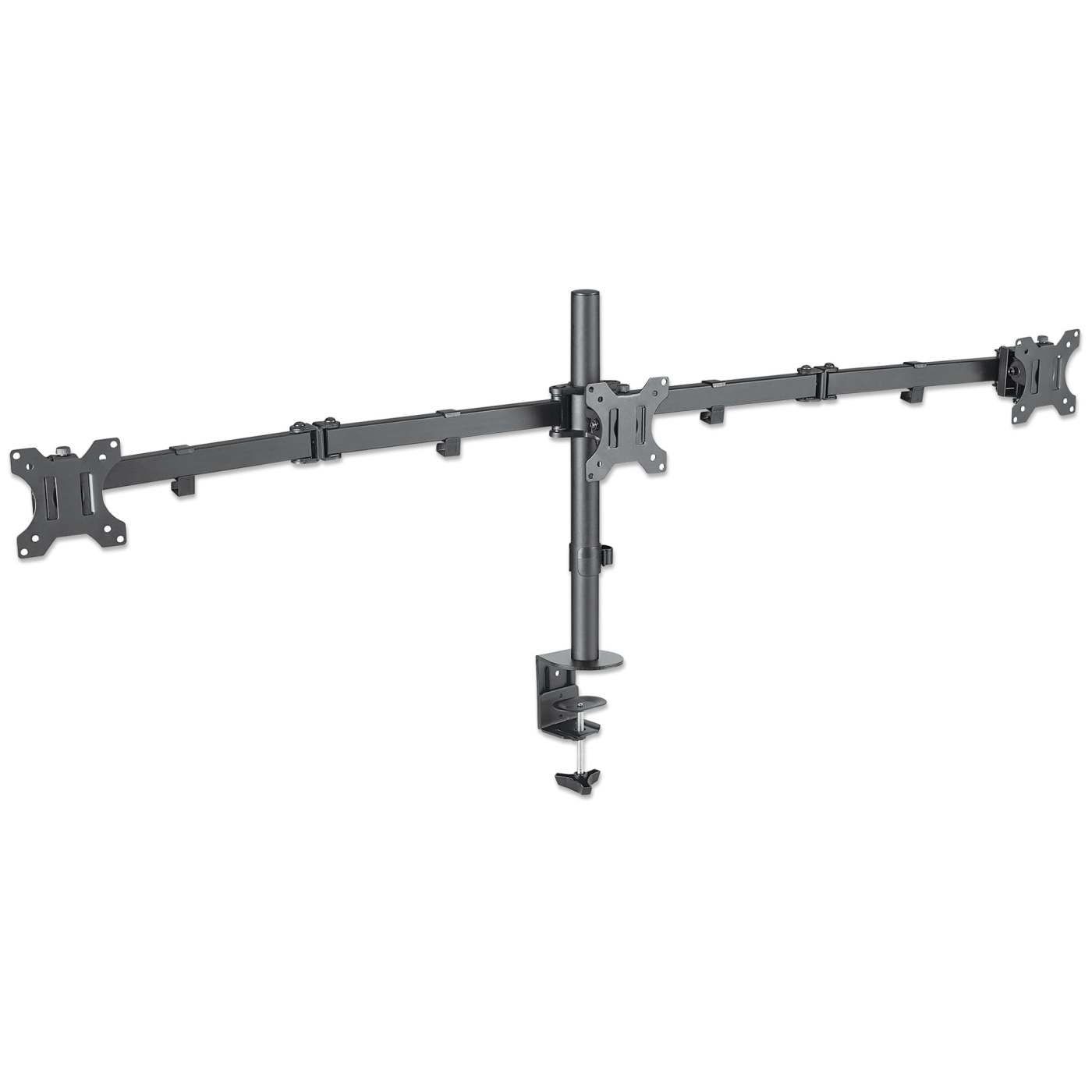 Triple Monitor Mount with Center Mount and Double-Link Swing Arms, for 13" to 27" Displays Image 4