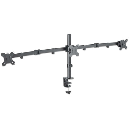 Triple Monitor Mount with Center Mount and Double-Link Swing Arms, for 13" to 27" Displays Image 4