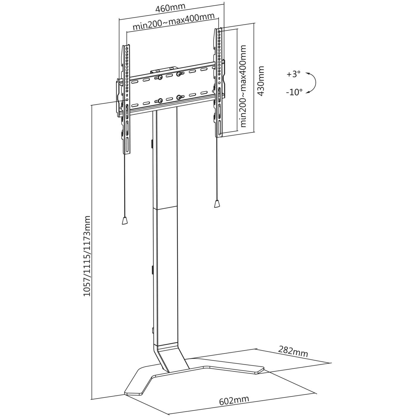 Ultra Slim TV Floor Standing Mount, for 32" to 70" Displays Image 15