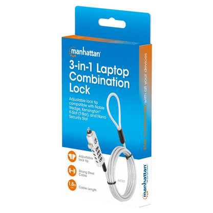 Universal Laptop Combination Lock For Noble Wedge®, Nano and K-Slot Packaging Image 2