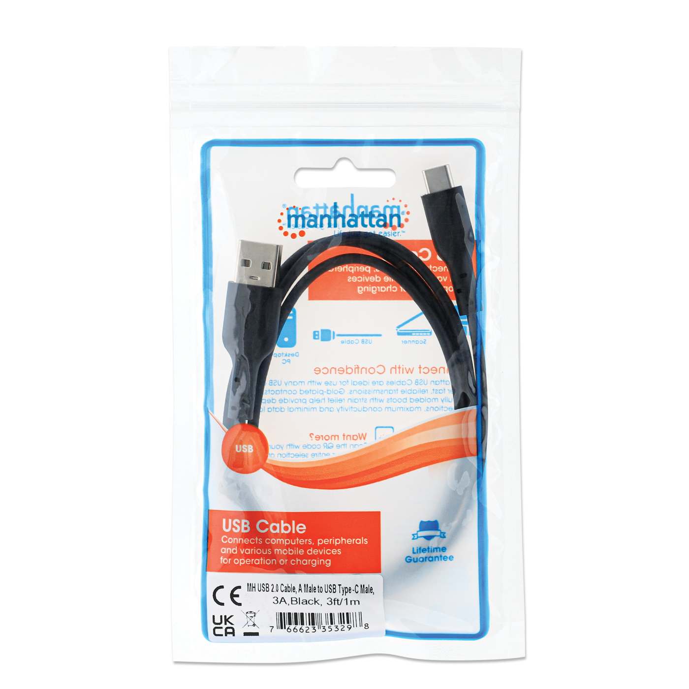 USB 2.0 Type-A to Type-C Device Cable Packaging Image 2