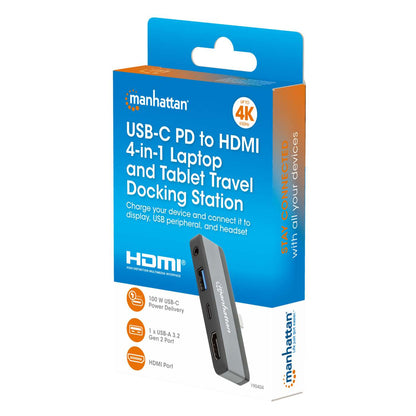 USB-C PD to HDMI 4-in-1 Laptop and Tablet Travel Docking Station Packaging Image 2