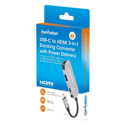 USB-C to HDMI (4K@60Hz) 3-in-1 Docking Converter with Power Delivery Packaging Image 2